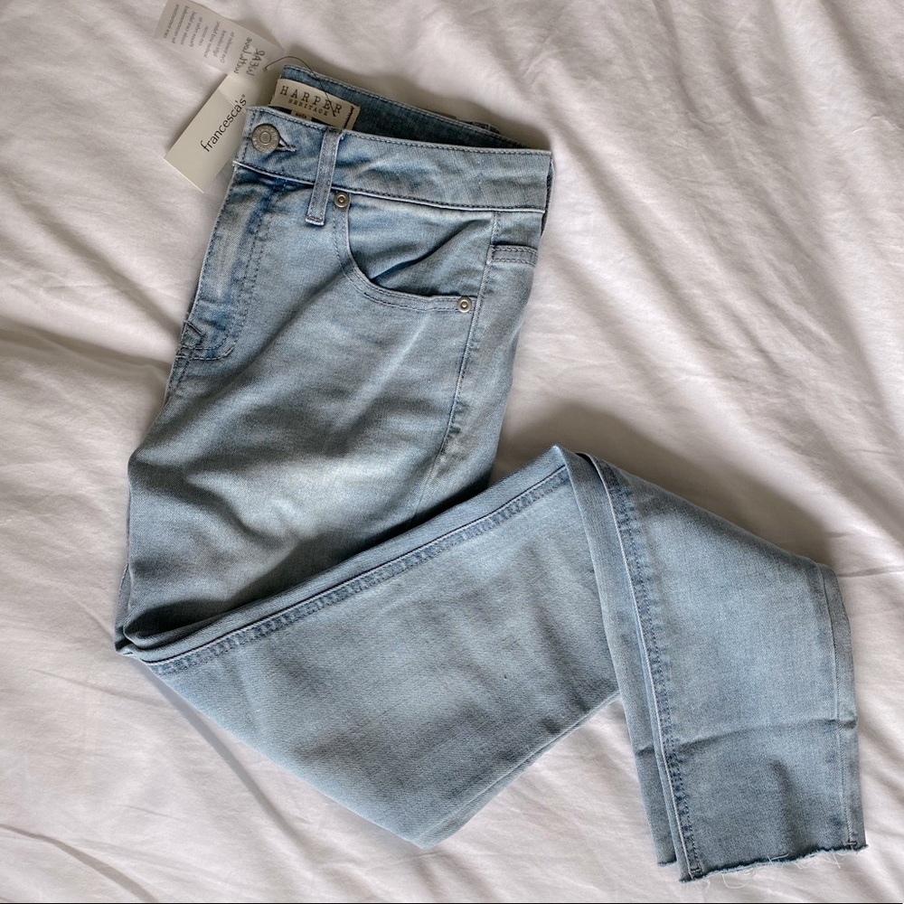 *NWT* LIGHT WASH RAW HEM JEANS